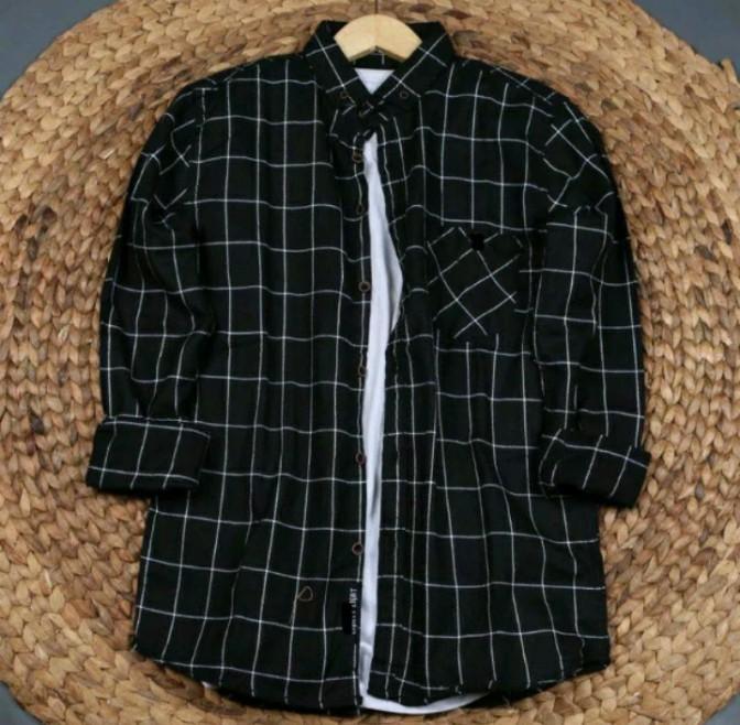 Product Introduction of kemeja flanel premium pria dewasa lengan panjang V-Neck Lembut Motif Distro Nyaman Casual Kotak 5