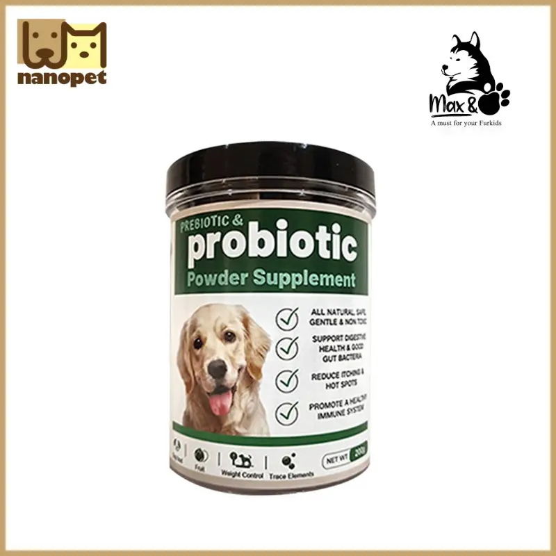 High Quality Max And Paw Pet Supplement Dog Supplement Probiotic  All Natural Probiotic Powder + Organic Prebiotic  200g