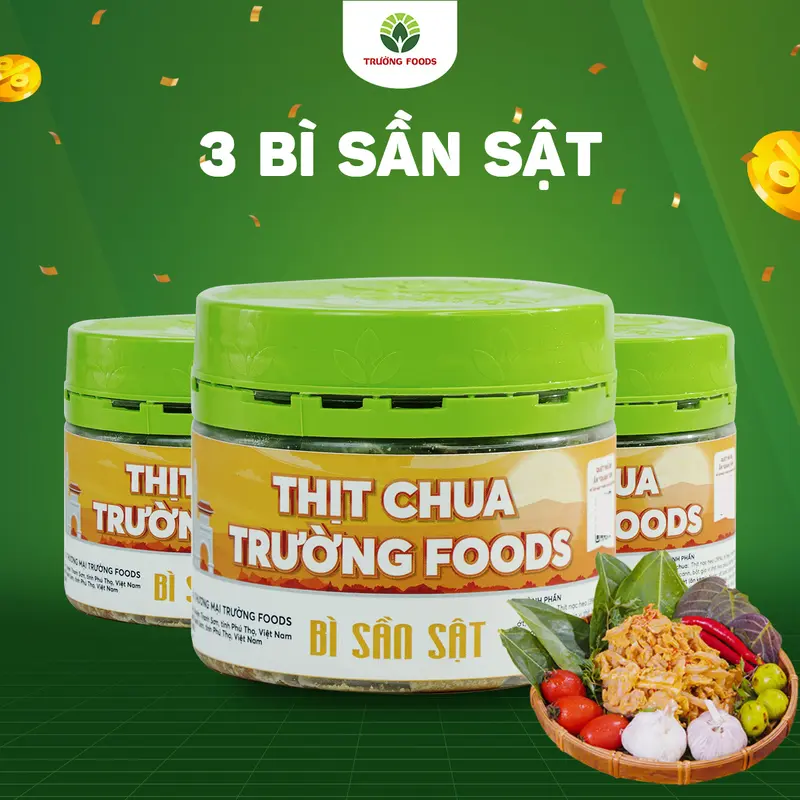 Trường Foods Combo 3 Hộp Thịt Chua Bì Sần Sật 180g/ Hộp 1