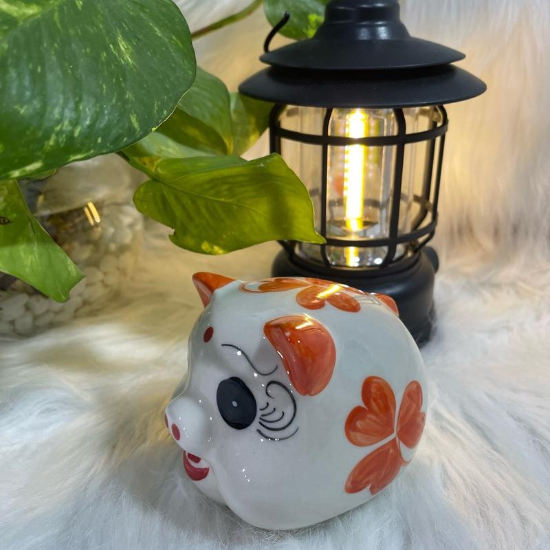 Heo men sứ tiết kiệm bỏ ống, ống đất đựng tiền vàng Ống Tiết Kiệm Ống Heo Đồng