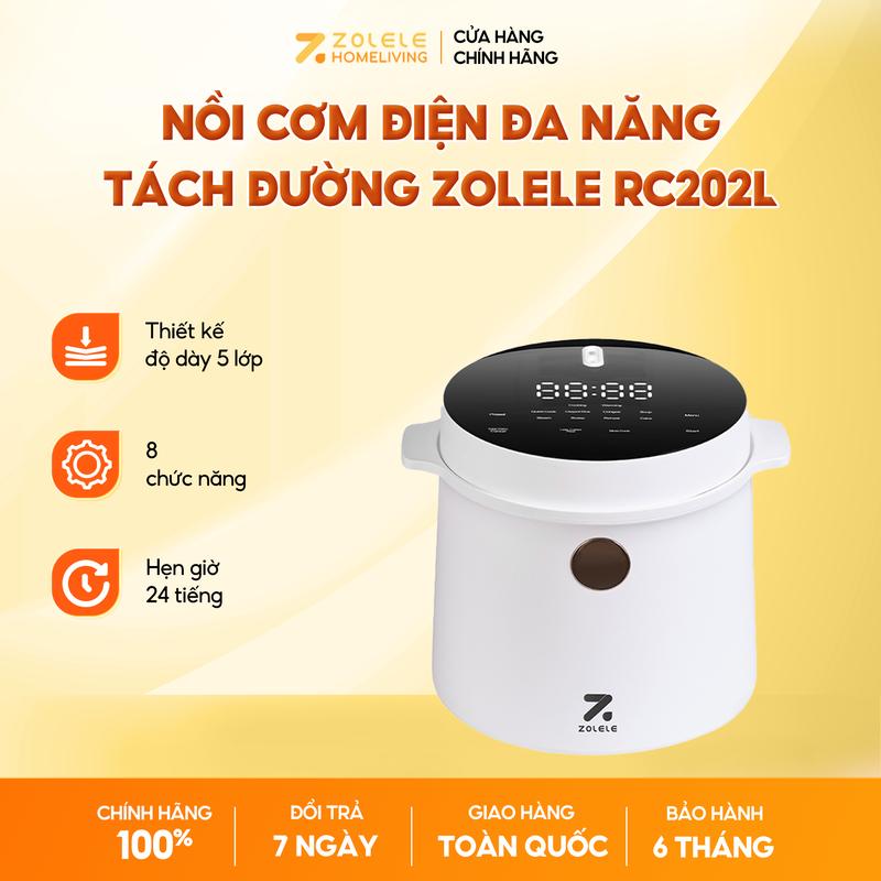 Nồi Cơm Điện Đa Năng  Cooker Tách Đường ZOLELE RC202L2L với 8 Chế Độ Nấu, Màn Hình Cảm Ứng Nấu Cơm