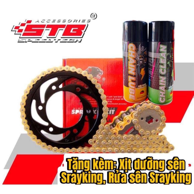 Bộ nhông sên dĩa STB TẶNG KÈM xịt dưỡng sên Srayking rửa sên Srayking