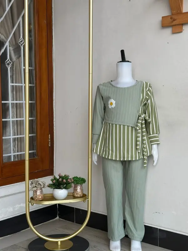 Setelan Knit Hornet Rompi Anak Perempuan Usia 1-10 Tahun Lengan panjang Parsel 5
