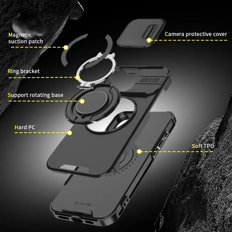 Ốp Chống Sốc, Dành Cho Xiaomi Mi 14T Và 14 Pro, Ốp Điện Thoại, Ốp Lưng, Ốp Lưng Sốc, Giá Chân Đế Xe Hơi, Giá Đỡ, Cửa Sổ Trượt, Bảo Vệ Camera, Viền TPU Mềm 8