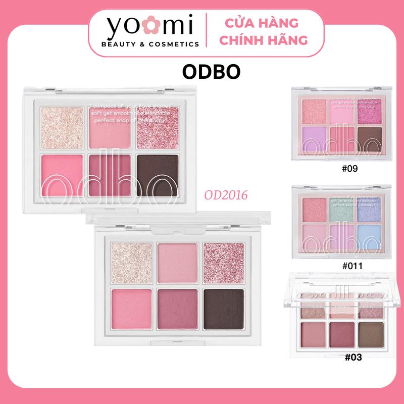 Bảng phấn mắt và má hồng ODBO 6 ô Màu Nhũ Lì Eye Blush CRUS