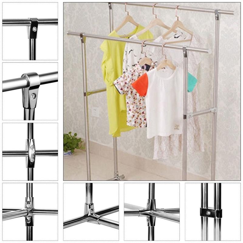 Giá Trưng Bày Quần Áo, Bền, Phần Cứng Đồ Nội Thất Nối Ống, Đầu Nối Ống Thép Không Gỉ, Kẹp Cố Định 25mm Và 32mm, Hỗ Trợ Thanh Kẹp, Thích Hợp Cho Ống, 1 Cái 1