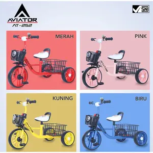 SEPEDA ANAK AVIATOR TRICYCLE 252 WITH BIG BASKET AT-252