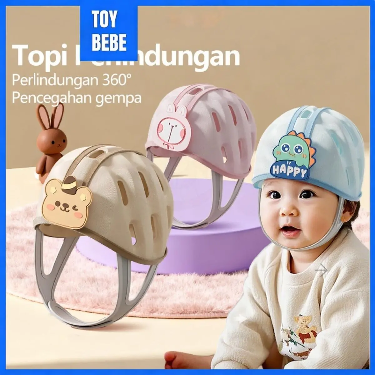 【COD】Helm Bayi Head Protector Helm Baby Anti Jatuh Head Safety Helmet Anti Tabrakan