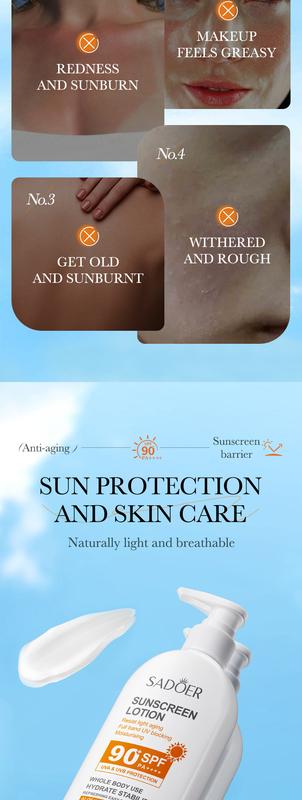 Product Introduction of Sunscreen Anti-Light Old Repair Refreshing UV Protection Sunscreen Lotion Spf90 12