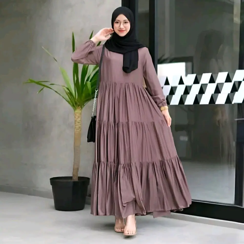 gamis hanum dress rayon premium bussui friedy halus dan lembut