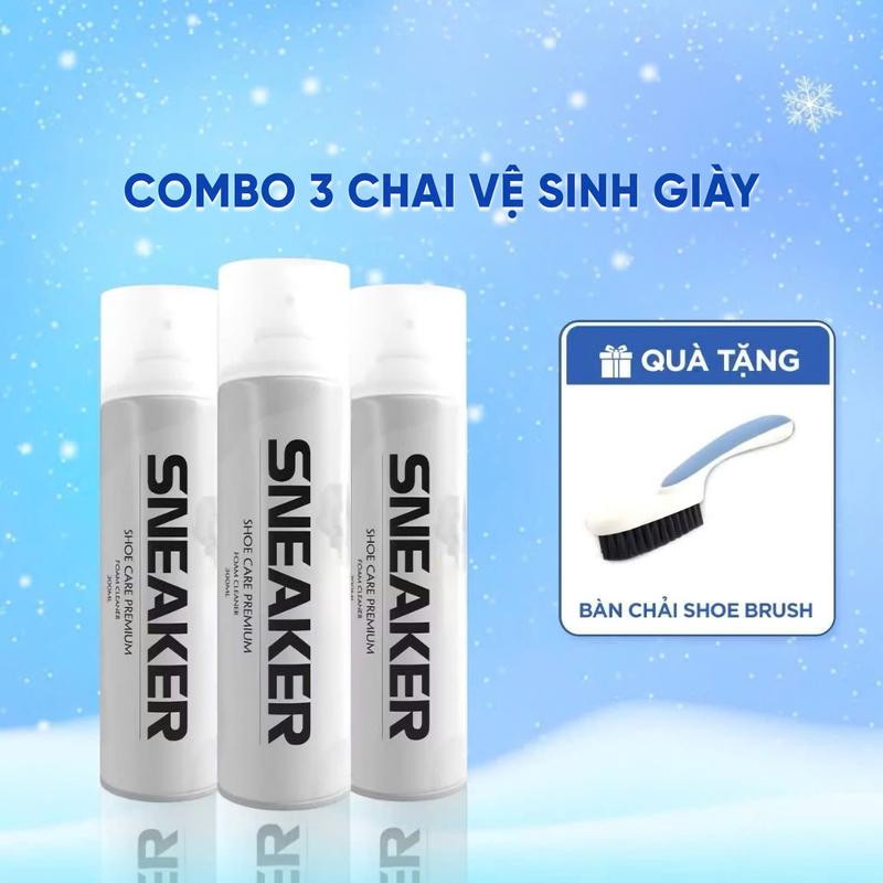 Combo 3 Chai Xịt Tạo Bọt Vệ Sinh Giày, Bình Xịt Tuyết Làm Sạch Trắng Giày Dép, Túi Xách, Ghế Sofa ve giay ( MÃ 2 )