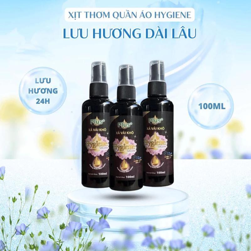   COMBO 3 LỌ  Nước Xả Vải Khô Hygiene Plus+ Dạng Xịt - Dung Tích 100ml Làm Sạch Xịt Thơm Quần Áo Hygiene Thái Lan Ogi Home - XT05 