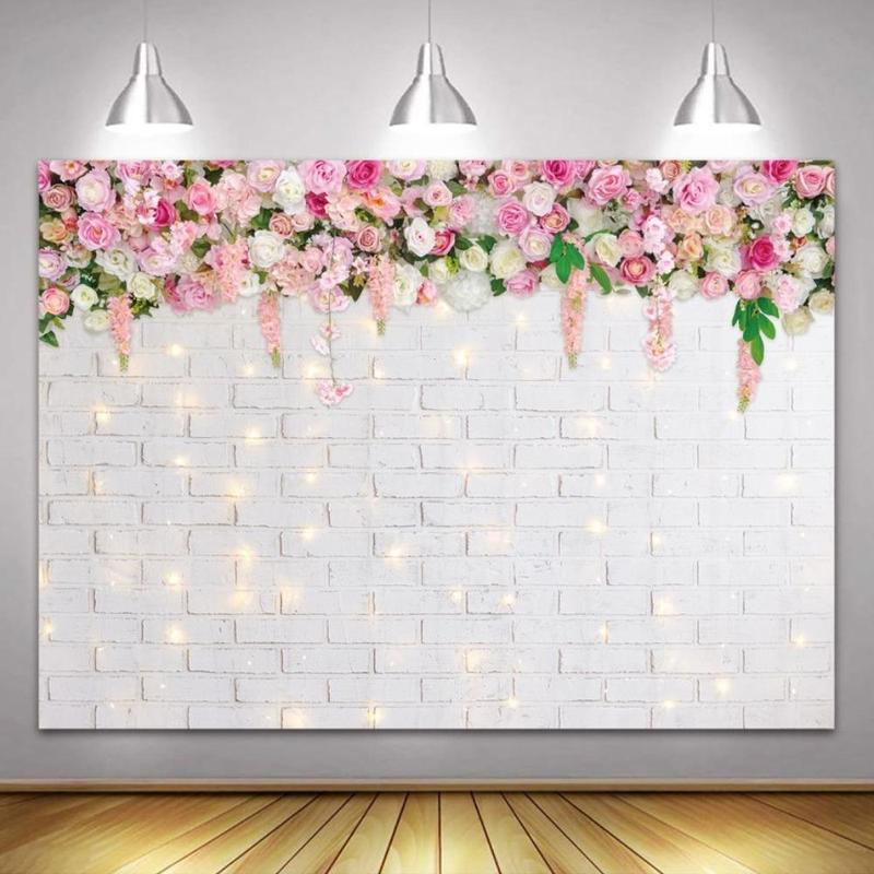 Product Introduction of Flower Patterned Background, Wall Hanging Background, Glitter Brick Decor Background,  Flower Wall Backdrop  for Wedding Party Photo Shoot 0
