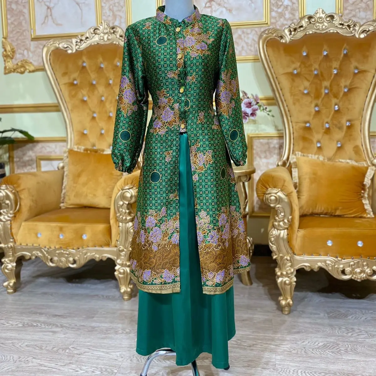 Gamis muslimat +iner gamis tanpa lengan outer luar bisa lepas pasang