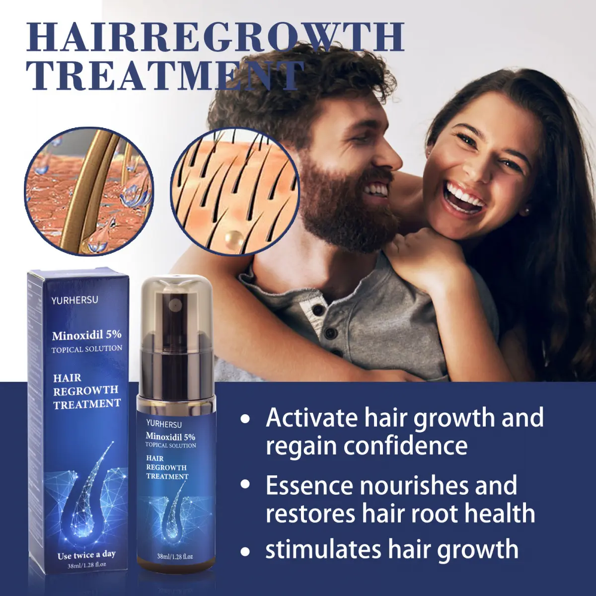 Tinh Dầu Dưỡng Tóc Dày, Minoxidil, Cải Thiện Chất Lượng Tóc, Nuôi Dưỡng Da Đầu, Tươi Mới, Không Nhờn Nữ Women Tea