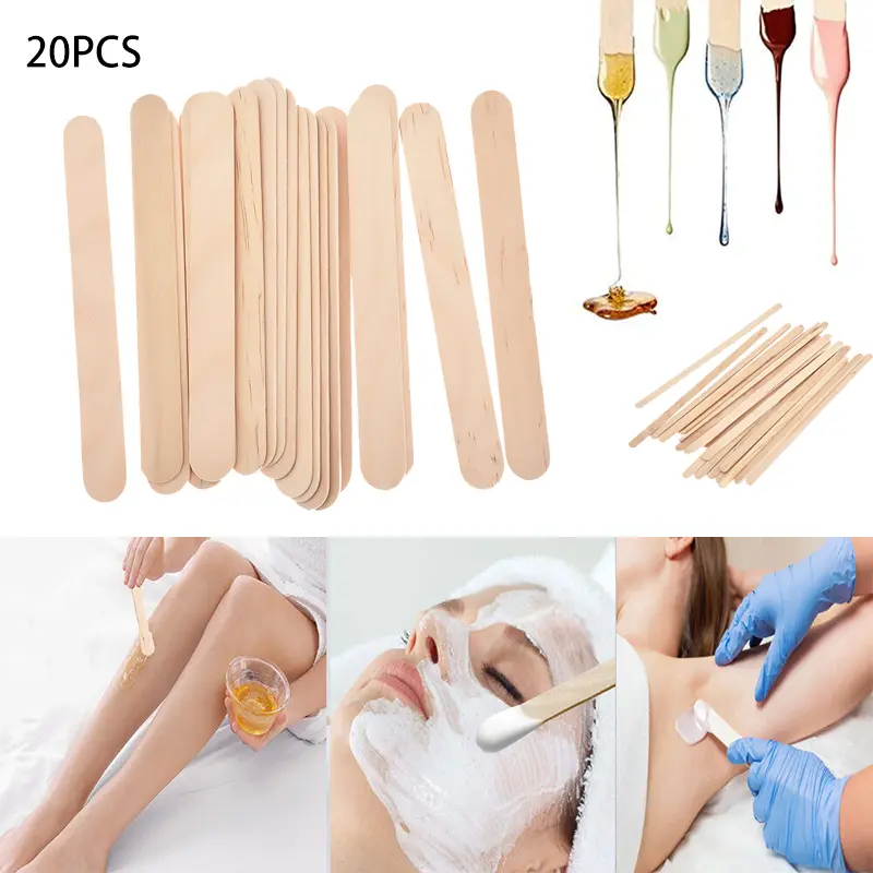 Disposable Hair Removal Wax Stick Set - 20 Bags with 50 Small Scraping Tongue Sticks #HairRemoval #WaxStick #Disposable