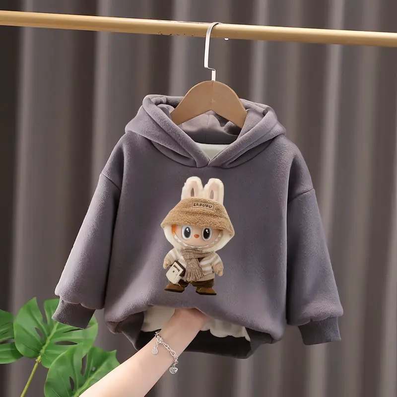 Áo nỉ hoodie LABUBU, Áo nỉ có mũ cho bé trai, bé gái  in HÌNH LABUBU chất nỉ bông vừa tay basic dễ mặc  dễ phối đồ cho bé từ 6-30kg áo  hoodie 7