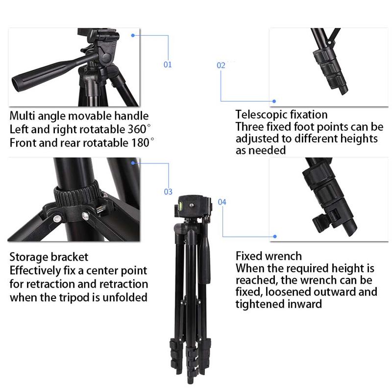 Folding Tripod Stand, Extendable Tripod Stand, Suitable for Camera, DV, Phone, Smartphone, Projector, Fill Light & Telescope, Suitable for Photography 5