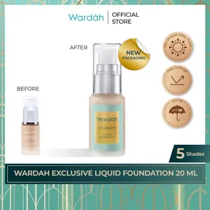 Wardah Exclusive Liquid Foundation - Foundation Matte Yang Tahan Lama Hingga 8 Jam - Alas Bedak dengan SPF 30 - Hasil Akhir Flawless dan Smooth Matte