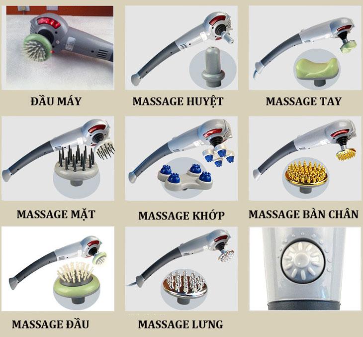 Máy Massage Cầm Tay 7 Đầu Akiko A-999 Công Nghệ Nhật Bản, Siêu Mạnh 8