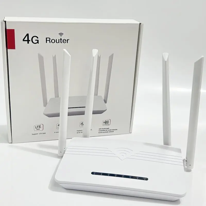 Plug and Play 4G Wireless Router, 300Mbps 4G LTE Modem Router with SIM Card Slot & Antenna, Network Components