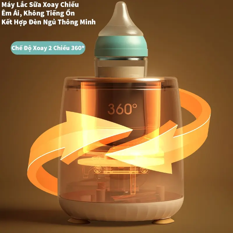 Máy Hâm Sữa Đa Năng Cho Bé-Máy Lắc Sữa Bột Tự Động Chống Vón Cục,Có Chế Độ Hâm Sữa 45°C Tích Hợp Đèn Ngủ Tiện Lợi 1