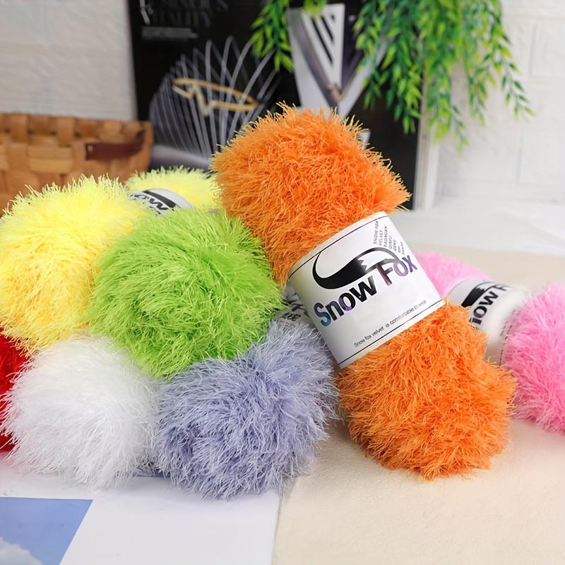 Product Introduction of 98g/Roll Double-Sided Fluffy Knitting Yarn DIY Hat Scarf Sweater Winter Warm Crochet Thread DIY Sewing Accessories 23