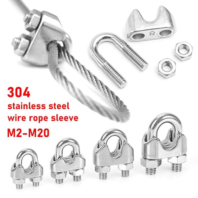 Product Introduction of Fast and Fast2 1Pc Durable M2/3/4/5/6/8/10/12/14mm Wire Rope Sleeve 304 Stainless Steel U Type Cable Clip Hardware Fixing Clip Wire Clamp Bolts Rigging Steel Wire Rope 11
