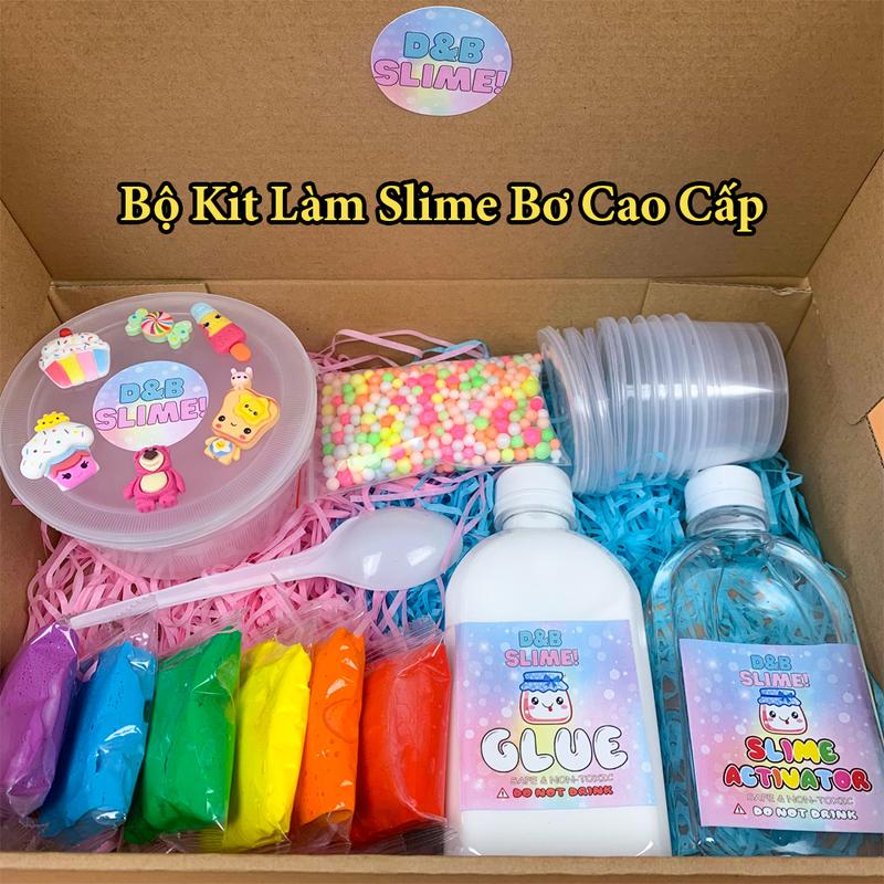 Bộ Kit Làm Slime Bơ Cầu Vồng Butter Slime 24 Món Đầy Đủ Nhất - Set Làm Slime Kèm Charm và HDSD Đồ Chơi Toy