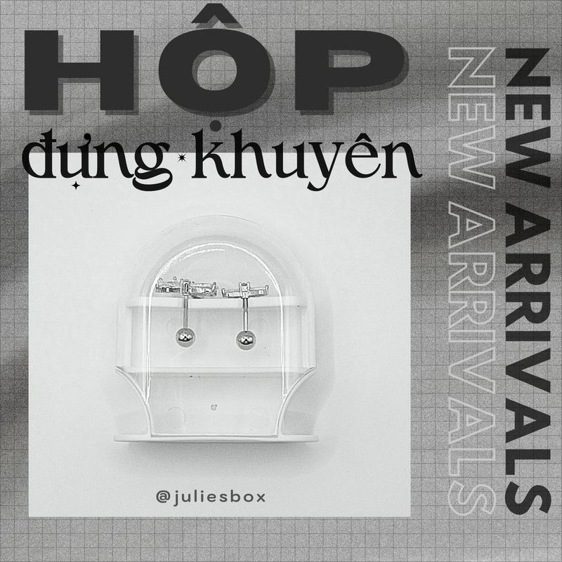 1 Chiếc Hộp Đựng Khuyên Tai Trang Sức Bằng Nhựa Trong Đóng Mở jewelry box Julies Box