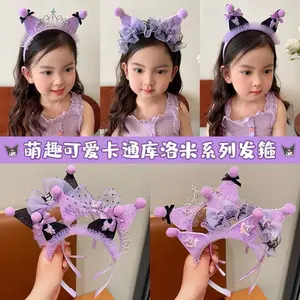 Bando Anak Motif Kuromi Mahkota Gaya Korea Import Bando Anak Perempuan Lucu