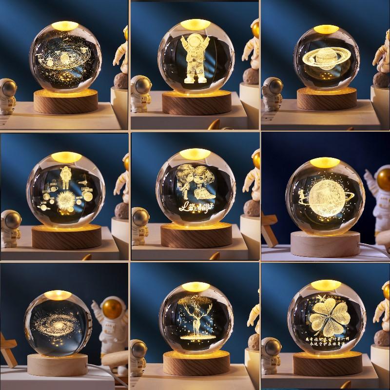 Đèn quả cầu pha lê 3d tuyết phát sáng, đèn trang trí phòng ngủ, quà sinh nhật lưu niệm, decor để bàn làm việc