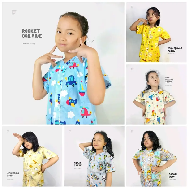 PIYAMA ANAK JUNIOR USIA 6-12 TAHUN 55 RIBU DAPAT 2 SET MOTIF COWOK Baju tidur Pakaian 7