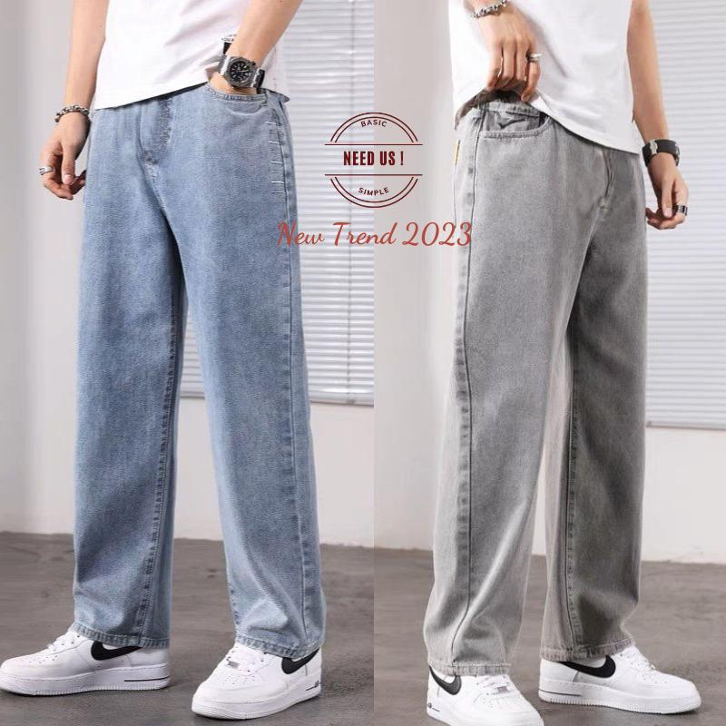 Product Introduction of phong cách năng động Quần jean nam ống suông Rộng Cạp Cao NEEDUS, Quàn bò nam đen xám chất jeans cao cấp SR01 hottrend 2022 Menswear Pants Baggy Quần 45