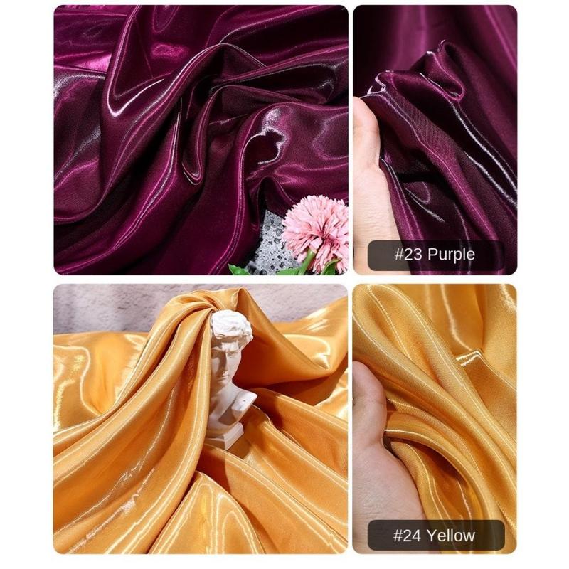 Product Introduction of Luxury Polyester Liquid Water Satin Fabric Thickened Natural Reflective Silk Satin Clothing Fabric Wedding Dress Decorative 34