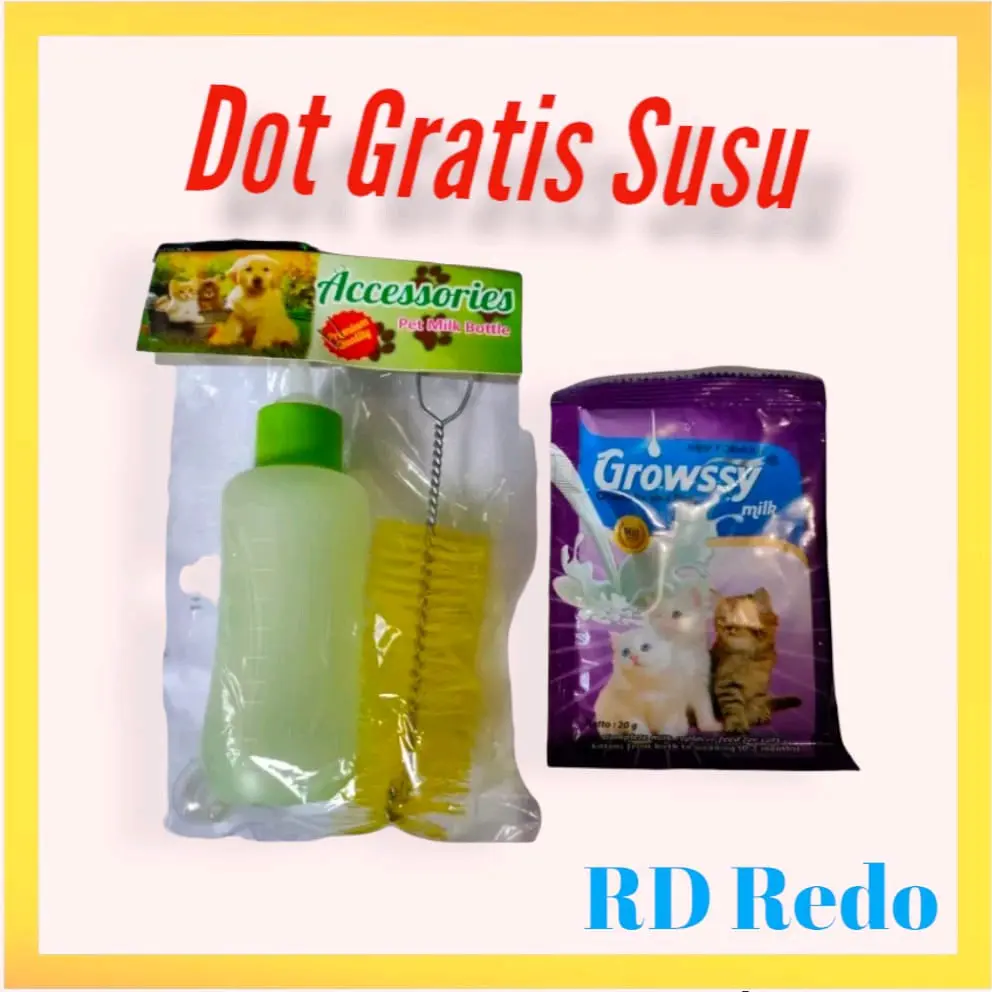 Growssy Kucing 1 sachet + dot Kucing 100ml dot susu bayi kucing
