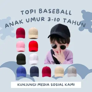 Topi Baseball Anak / Balita Polos Untuk Anak Usia 2-10 Tahun Laki Perempuan