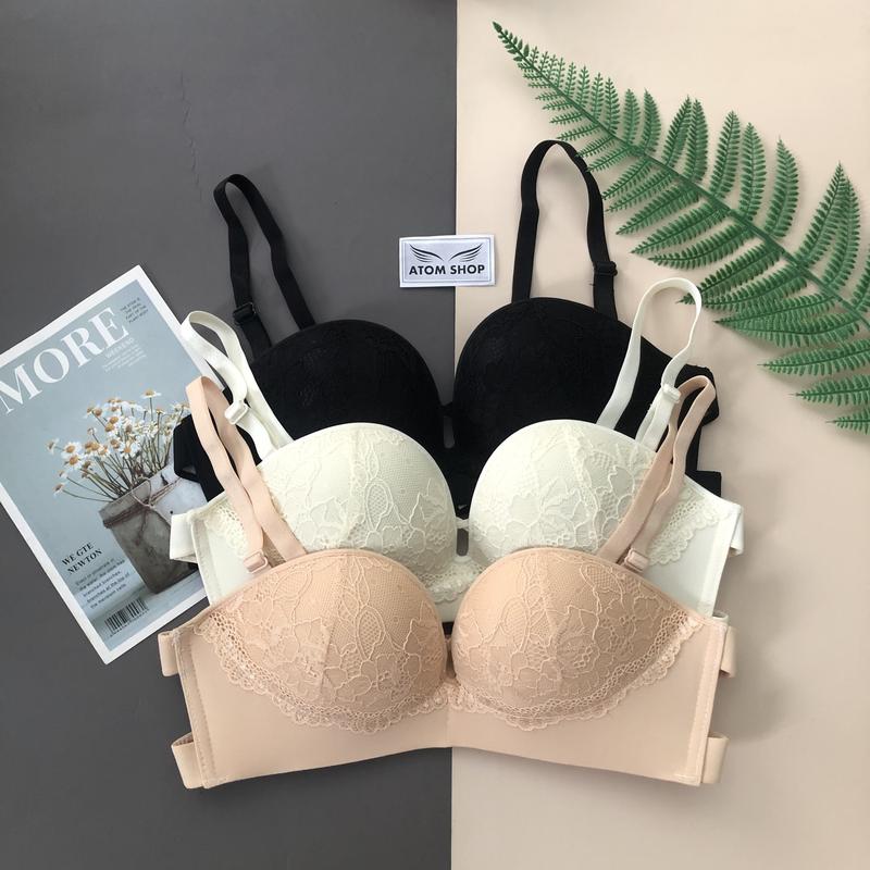 Áo Ngực không dây nửa quả AKD06, bra nữ đen chống tuột nâng ngực mút dày 2.5 cm