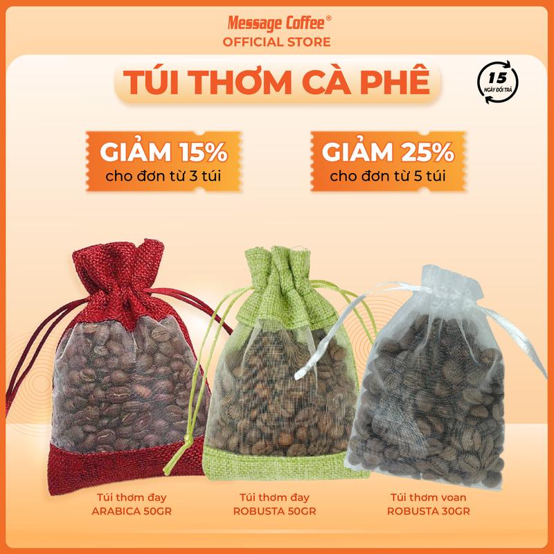 Túi Thơm Hạt Cà Phê - Khử mùi thơm dịu - Túi Thơm Cafe treo xe Ô tô, Tủ quần áo thay Dầu Thơm, xịt Phòng, hương thơm tự nhiên