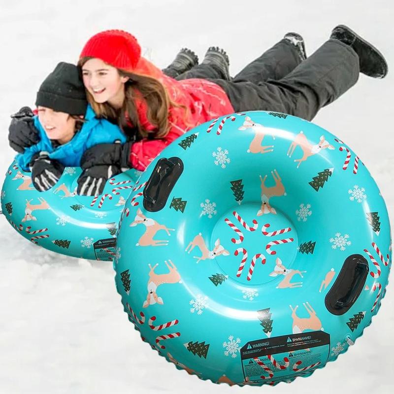 Product Introduction of KGD848 Practical PVC Inflatable Ski Ring with Handle Thicken Snow Sledge Foldable Wear resistant Winter Snow Tube Kids 16