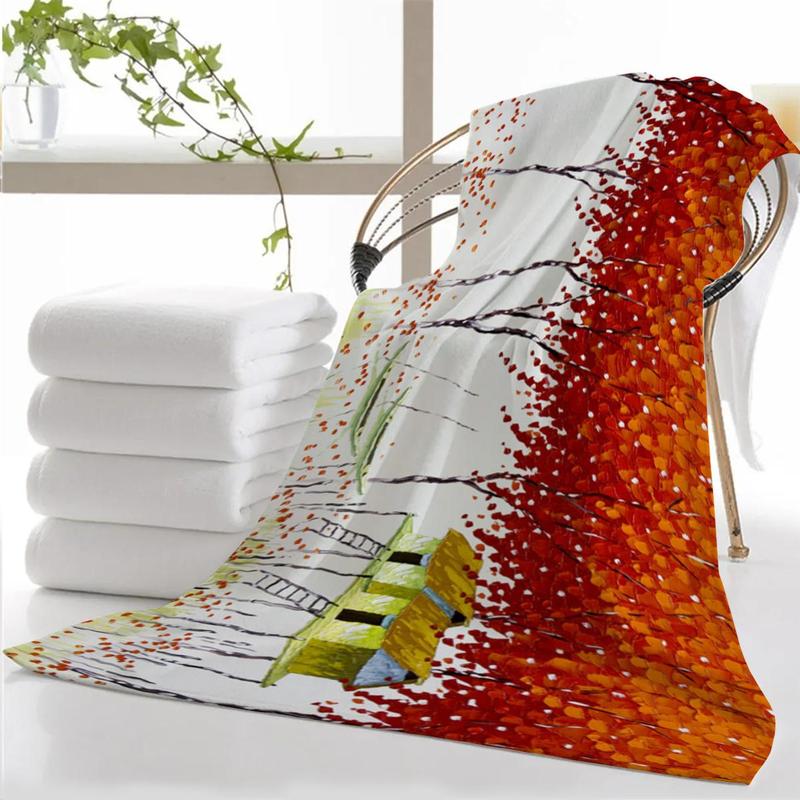 Tree Pattern Beach Towel, Quick Drying Lightweight Towel, Soft Absorbent Towel for Home & Swimming Pool & Beach & Camping 4
