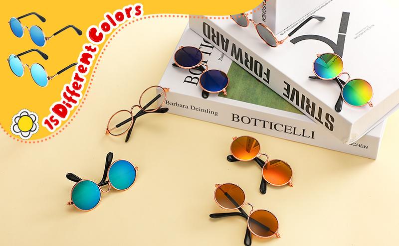 Product Introduction of Pet Sun Glasses Pet Vintage Round Glasses Cat Accessories Puppy Photos Props Decorations for Dogs Reflection Eyewear Glasses 7