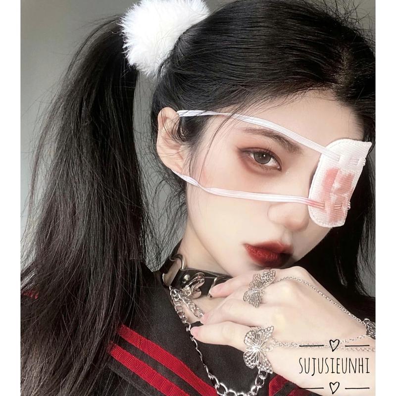 Băng bông che mắt màu trắng phong cách manga Nhật Bản cá tính/ bịt mắt anime, cosplay 1