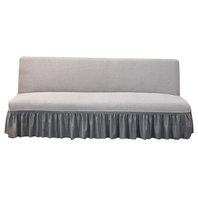 Bọc Giường Sofa, Jacquard Waffle Co Giãn, Màu Trơn Với Váy, Bọc Ghế Sofa Không Tay 2