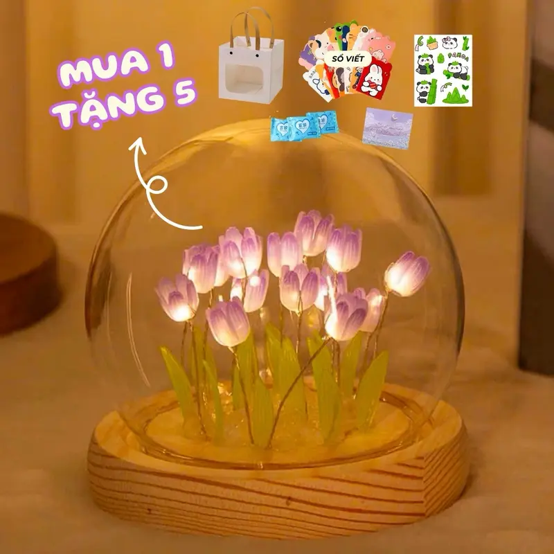 [Giá đang rẻ nhất] Đèn Ngủ Hoa Tulip Nhiều Màu Sắc Thủ Công DIY, Đèn Hoa Để Bàn, Để Decor Trang Trí, Quà Tặng Ý Nghĩa Trong Các Dịp Lễ 8