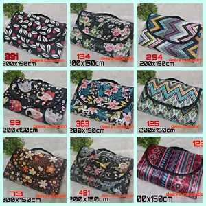 Tikar Lipat Microsatin Bisa Pilih Motif 200x150cm - No.150cm - Camping Kain Dekorasi
