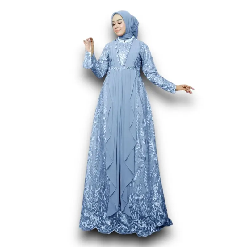 GAMIS MAXI BUSUI VIARA/ TANPA Masker/ KEBAYA BUSUI/ GAMIS PESTA/ GAMIS BUSUI MUSLIM Kombinasi Mutiara Panjang Tile 7