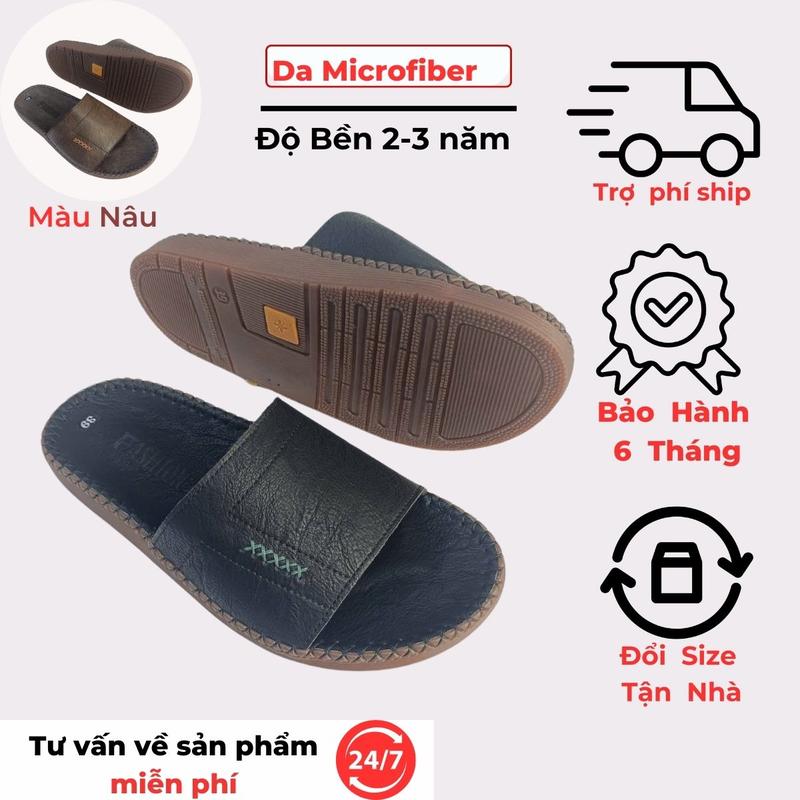 Dép quai ngang nam cao cấp  ,Dép nam đẹp DTL1 ba màu Đen Nâu Xám đế lõm ôm chân may viền chắc chắn depnamdep 2024