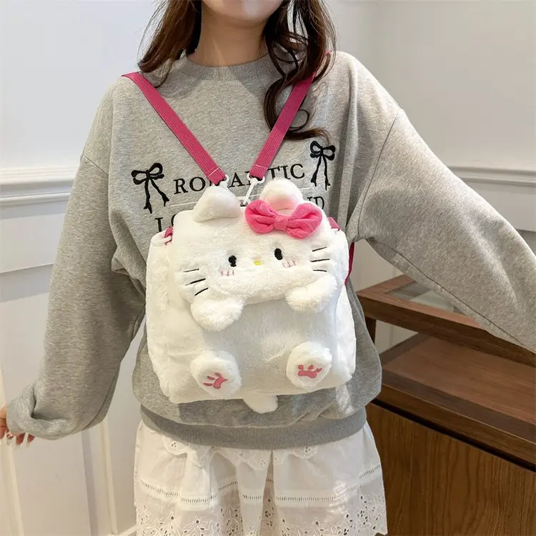 Balo đeo vai Mèo Bông MB03 phong cách cute, Balo đeo 2 kiểu hoạt hình dễ thương đi chơi, dạo phố cho bạn gái