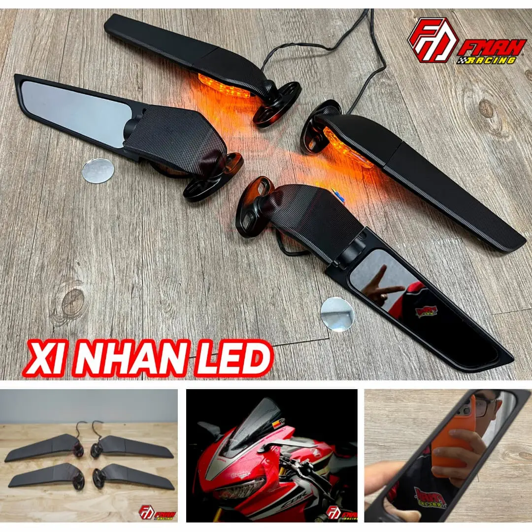 GƯƠNG CÁNH GIÓ MOTOR GP CNC CÓ XI NHAN K2 (BẢN LỚN)
